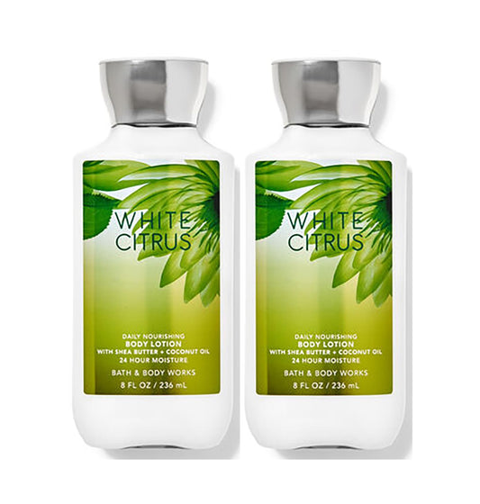 Bath & Body Works White Citrus Super Smooth Body Lotion Sets Gift For Women 8 Oz -2 Pack White Citrus)