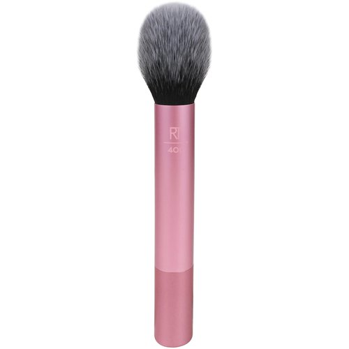 Real Techniques Ultra Plush Blush Makeup Brush, For Loose, Cream, or Pressed Blush, Rosy Glow Cheeks, Aluminum Ferrules, Synthetic Cruely Free Bristles, Pink, 1 Count