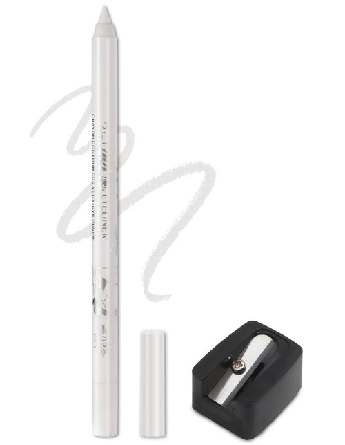 Erinde Waterproof Gel Eyeliner Pencil, Long-Lasting Sharpenable Eye Liner Pen, Waterline Gel Eyeliner Pencil, Ultra-Smooth Creamy Application, Smudge-Proof, Matte Finish, White