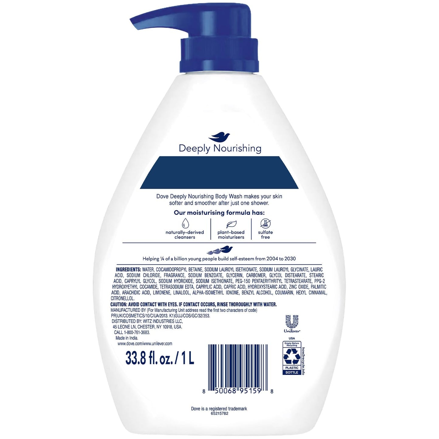 Dove Body Wash, Deeply Nourishing, Value Size 3-Pack – Moisturizing Shower Soap Liquid for Softer, Smoother Skin, 33.8 Oz Ea