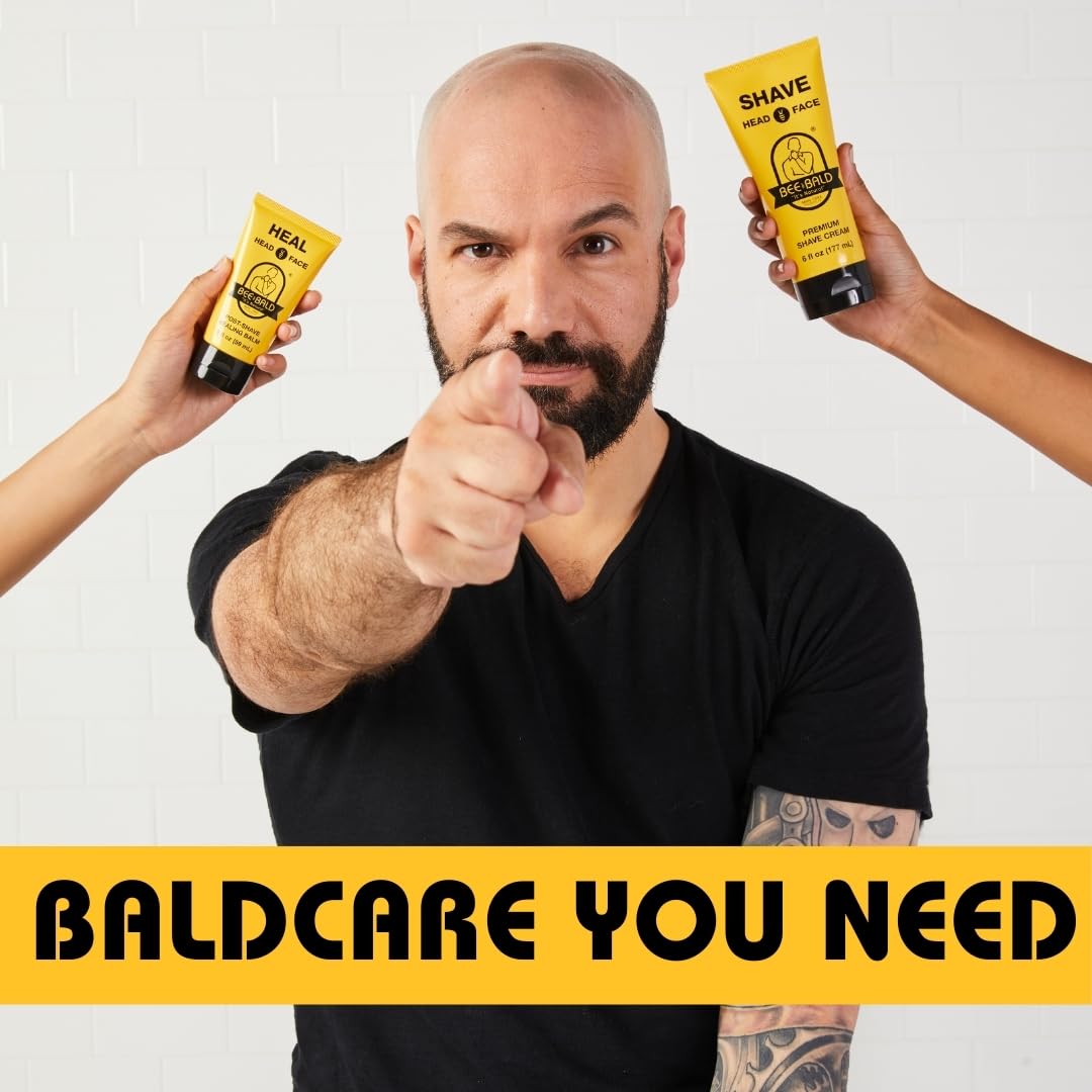 Bee Bald HEAL Aftershave Balm for Men - Soothes Razor Burn & Skin Irritations | 2 Fl Oz
