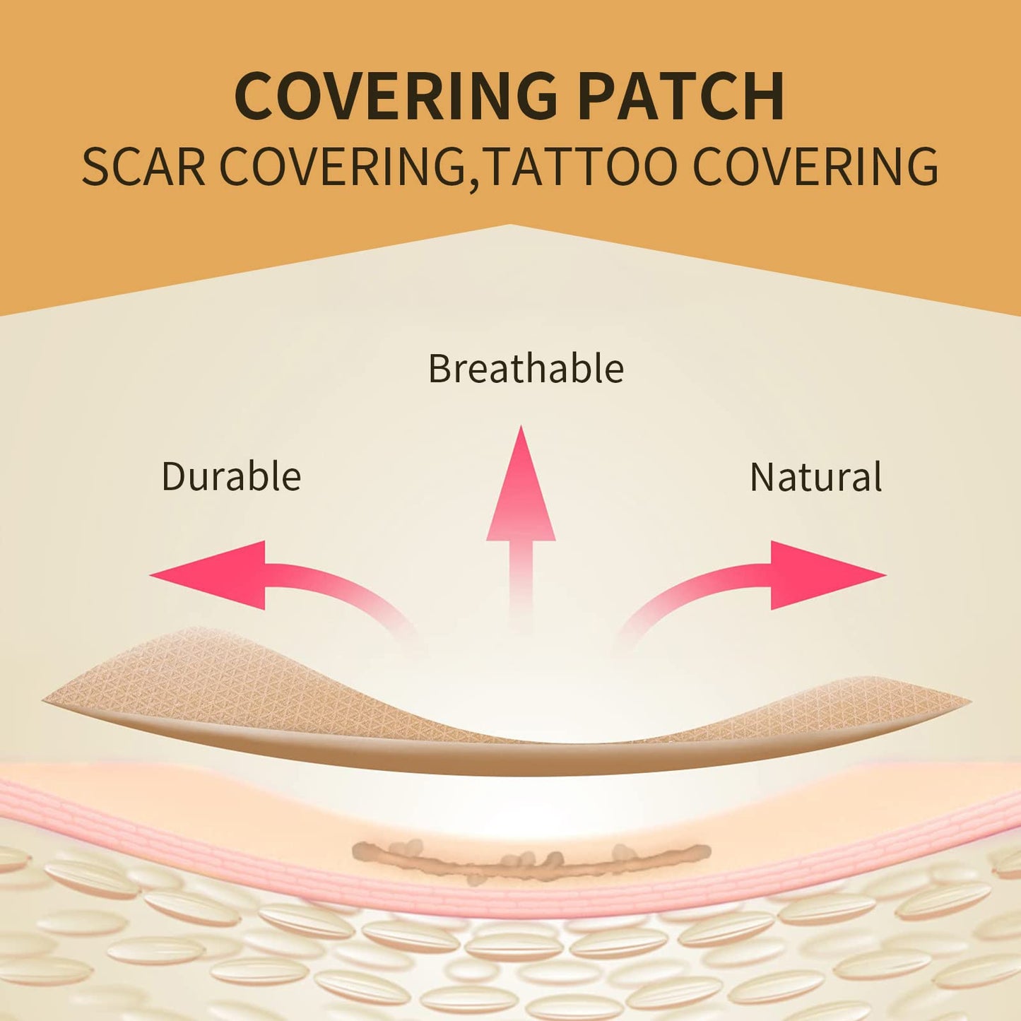 Tattoo Cover up patch, Concealer-Sticker Invisible, Matte, sweat and water-proof, cover up Tattoo, Scar, Blemish