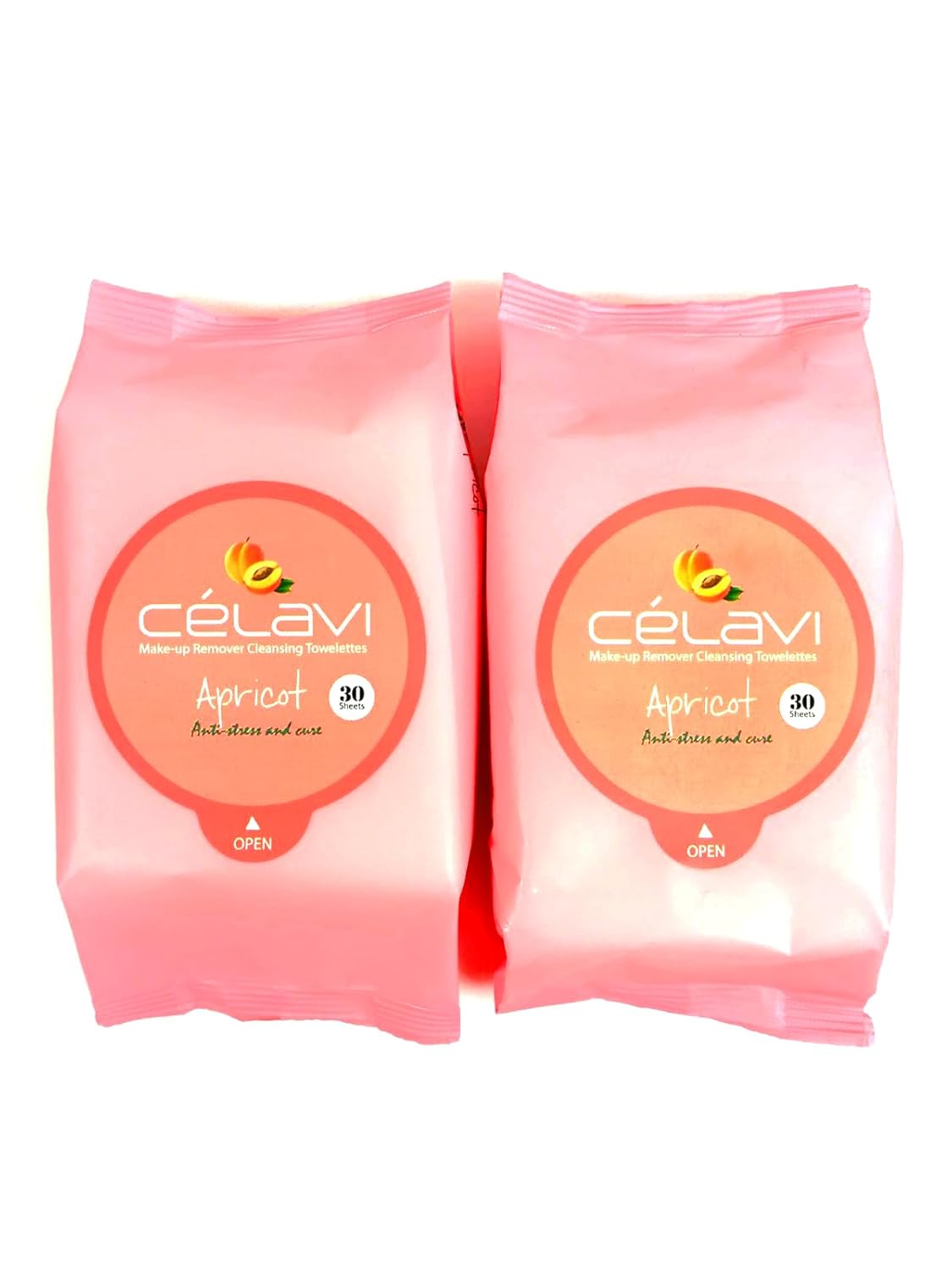 Celavi Makeup Remover Wipes - Gentle Cleansing Towelettes | 60 Sheets, Apricot Scent