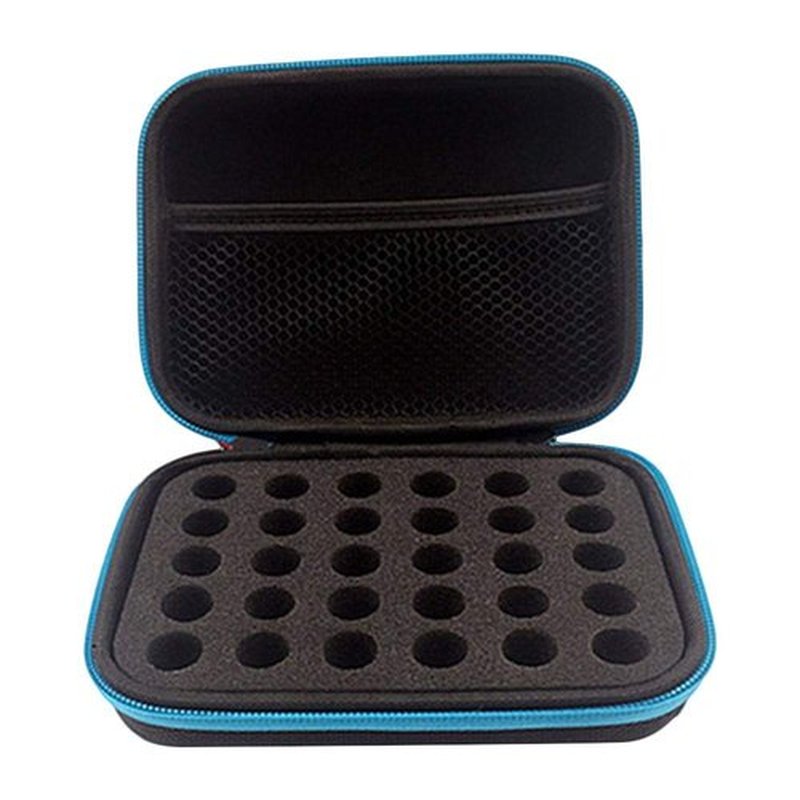 DHXYZZB myonly Essential Oils Carrying Case Holds 30 Grids for 1-3ML Roller Bottles Storage Organizer Bag Hard Shell for Home, Travel, and Presentations(Blue)