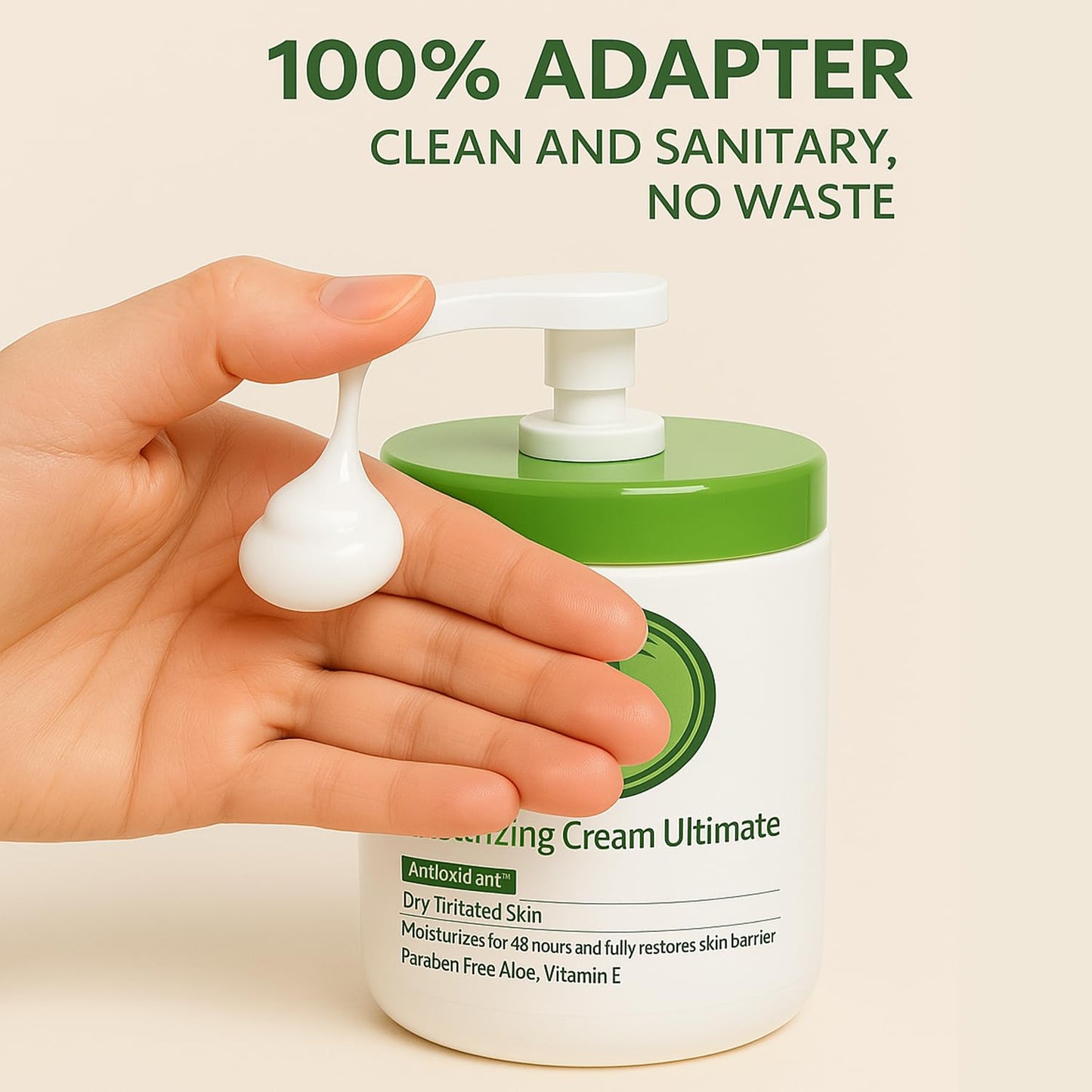 for Cetaphil Moisturizing Cream 16oz & 20oz Replacement Pump Head | Reusable Dispenser for Easy Squeeze, Hygienic Use | Fits Original Bottles, No Spill Design (16 Ounce(Pack of 2))