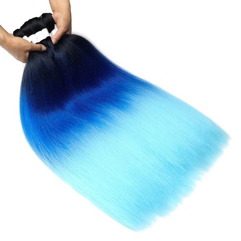 Pre Stretched Braiding Hair Extensions 30 Inch 6 Packs Long Professional Crochet Twist Braids Hair High Temperature Synthetic Fiber Yaki Texture(30",black-blue-sky blue)