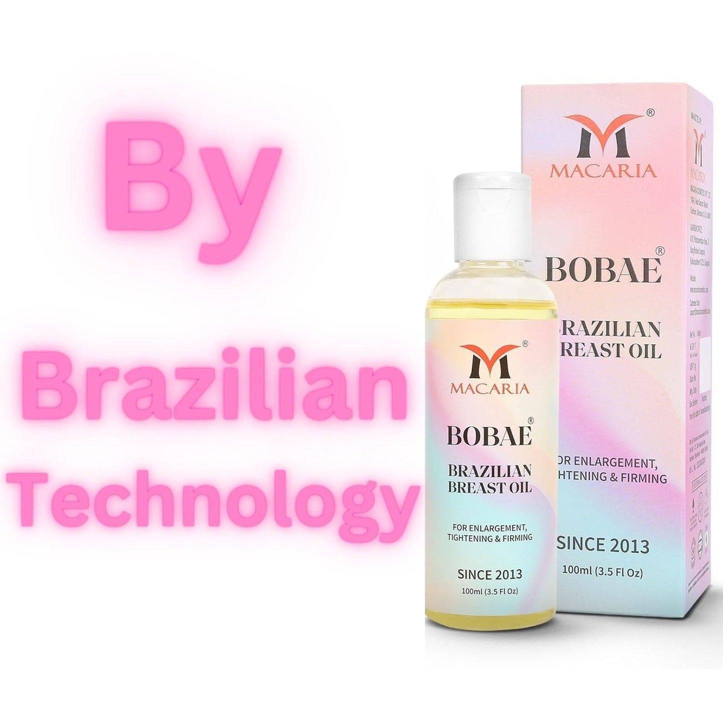 Bobae Brazilian Breast Oil | Bust Tightening Shape & Size up Toning Massage Oil Quick Lifting Firming Breast Enhancement Gel bigger Brazilian Boobs Women enlargement Oil for quick larger growth