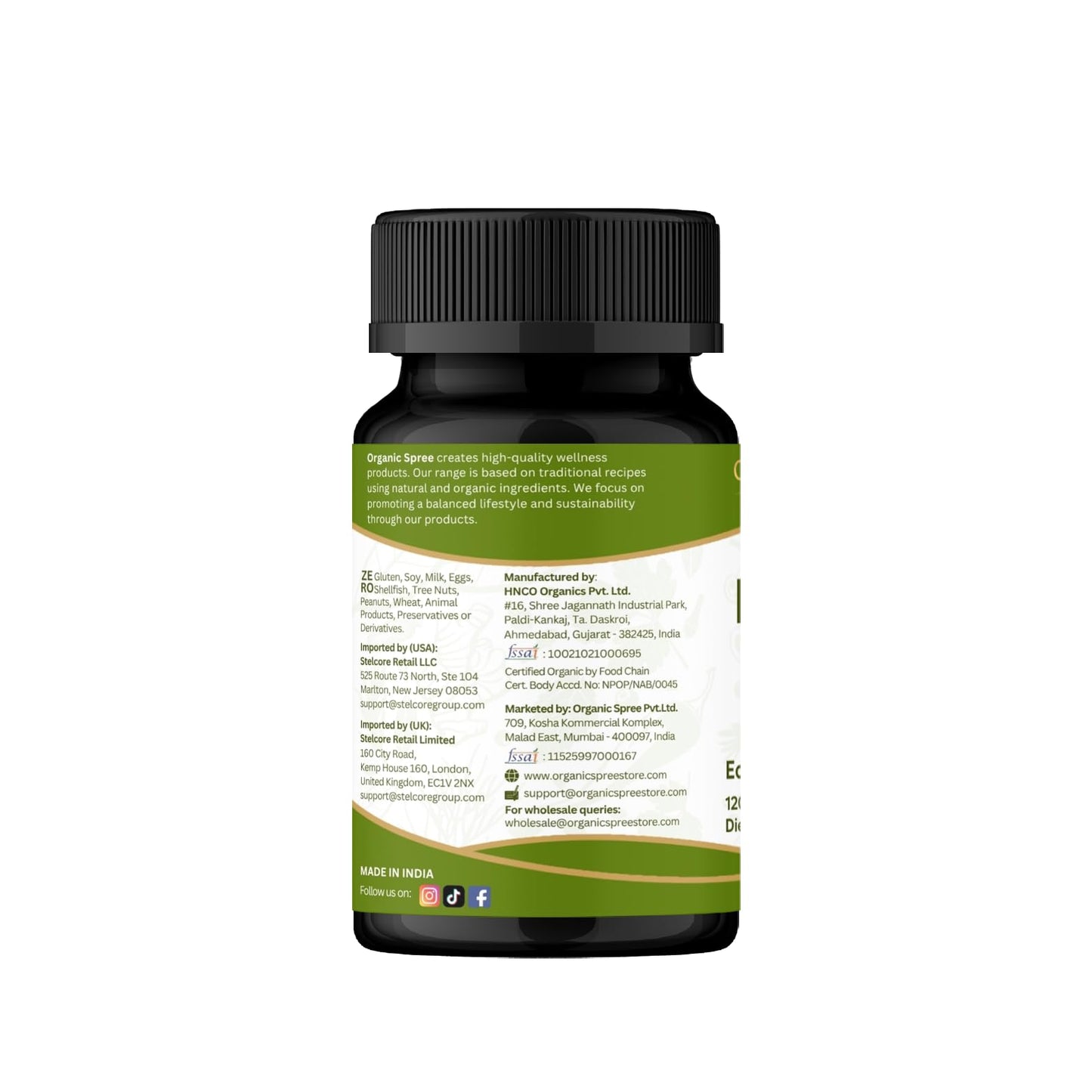 ORGANIC SPREE Bhringraj 120 Tablets - USDA Organic Bhringraj (Eclipta alba) Supplement, Supports Hair Nourishment* - Pack of 3