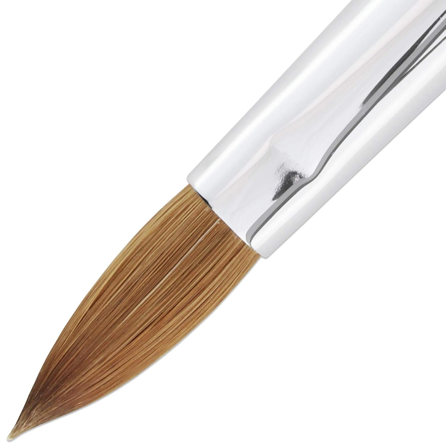Size 10 PANA Pure Kolinsky Acrylic Nail Brush - Oval Crimped Clear Handle