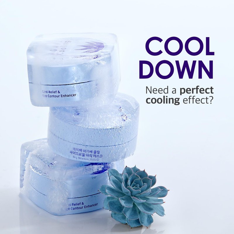 Petitfee Agave Cooling Hydrogel Eye Mask - Soothing Eye Patches with Blueberry & Caffeine | 60ea (30 Pairs)