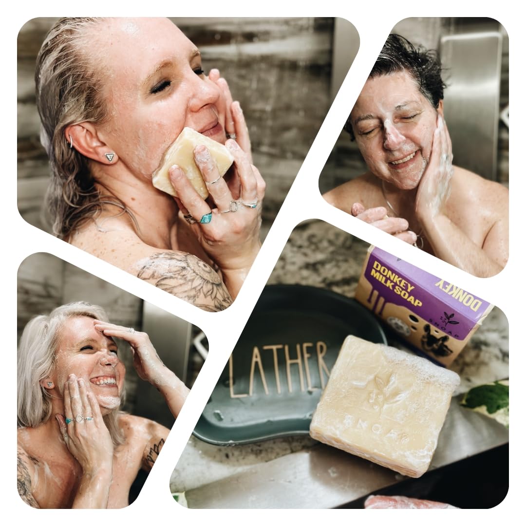 SNOAP Lavender Bar Soap, Made with Donkey Milk, Natural and Organic Ingredients. Gentle Soap – For All Skin Types – 5oz Bar