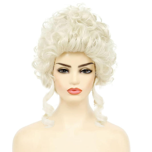 Sabosi Blonde Marie Antoinette Wigs Victorian Wig,Short Vintage Beehive Hair Rococo Costume Cosplay 18th Century Wig,Queen Court Heat Resistant Women Halloween Party Wig
