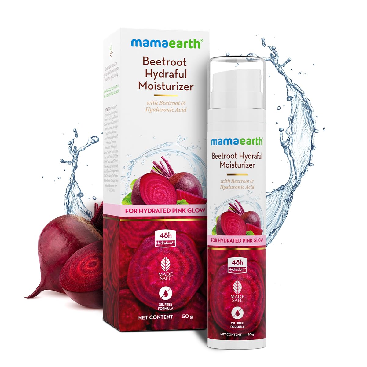 MAMAEARTH Beetroot Hydraful Moisturizer with Hyaluronic Acid, 50g