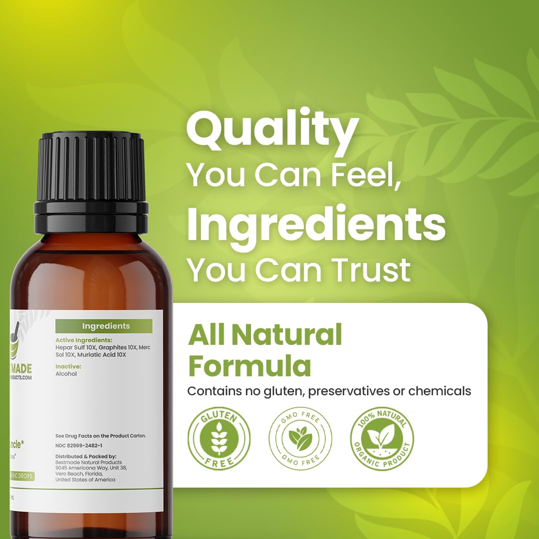 Bestmade Natural Products Boil & Carbuncle BM182 - Maximum Strength Natural Remedy that Helps Remove Boils, 30mL Drops
