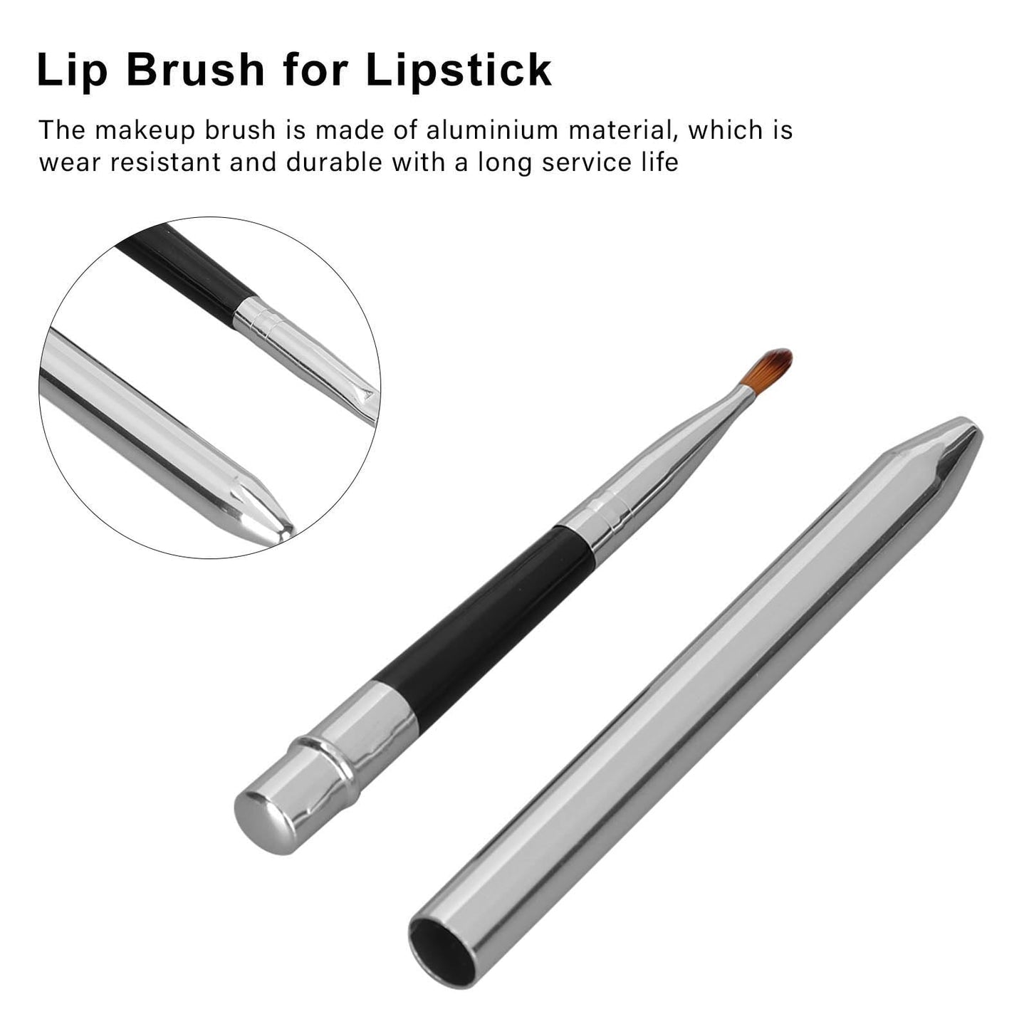 2pcs Aluminum Lip Brush – Extended Sealing Design, Compact & Easy Cleaning, Ideal for Daily Makeup & Professional Use