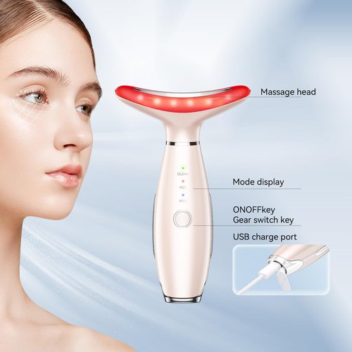 Neck Face Massager, Portable Facial Massager, Face Sculpting Tool, Face Device for Skin Care,Nude Color