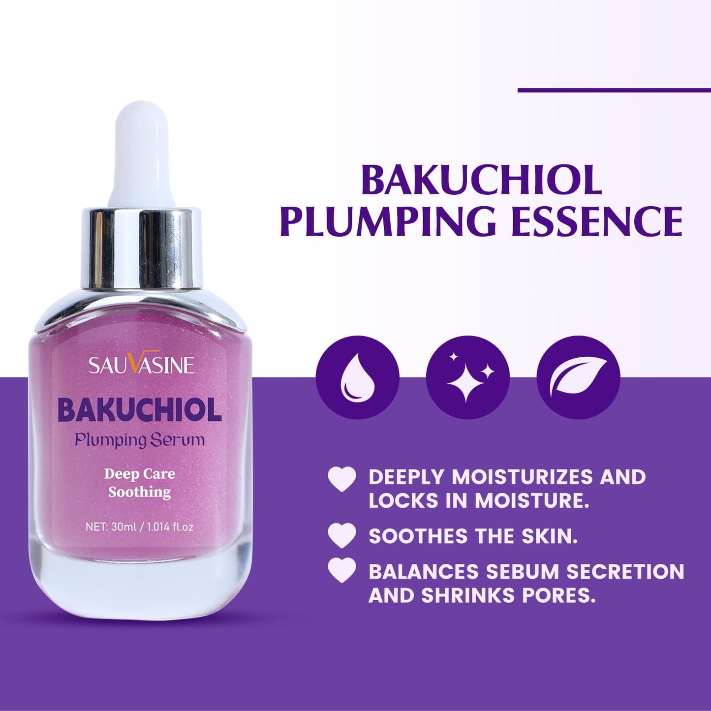 Bakuchiol Plumping Serum for Face, Hydrating Lightweight Essence with Niacinamide, Ceramides & Multi-Peptides, Boosts Skin Barrier, Leaves Smooth & Dewy-Looking Complexion, 1 fl oz