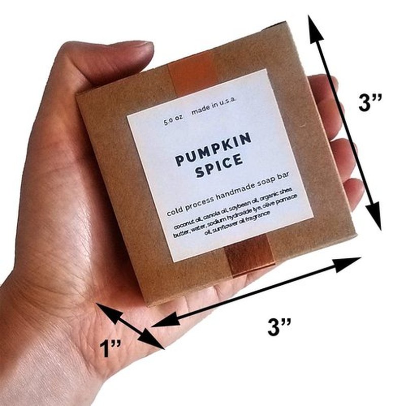 Missamé Cold Processed Handmade Soaps in Unisex Fragrances, 3 Pack Full Size Bars, Made in USA (Pumpkin Spice)
