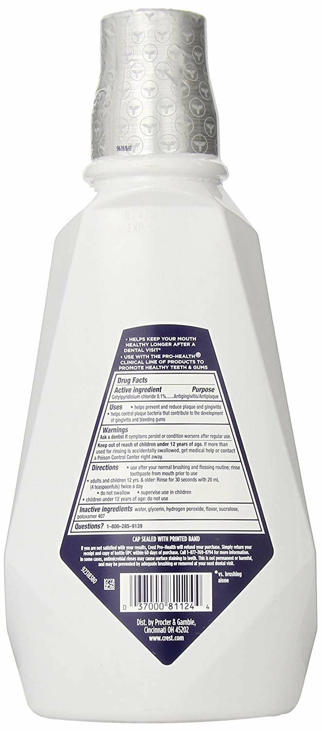 Crest Pro-Health Clinical Deep Clean Mint Oral Rinse 32 oz (Pack of 2)