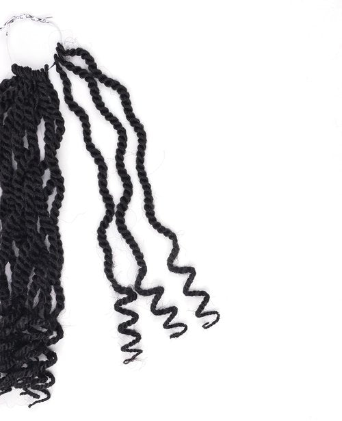 Short Crochet Hair 10 Inch 2 Packs Wavy Senegalese Twist Crochet Hair Curly Ends 2 Strand Crochet Hair Pre Looped Kinky Twist Braiding Hair (10 Inch,1B,2Packs)