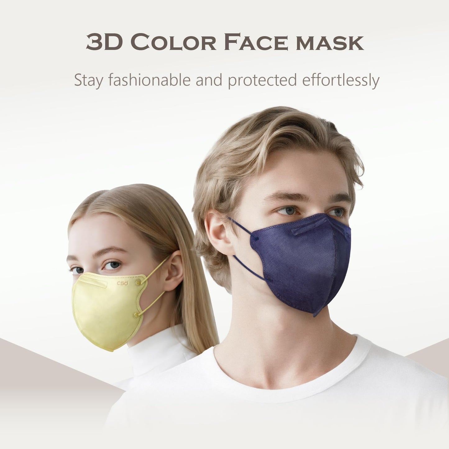 CSD 30 Pcs Calla Yello 3D Disposable Face Masks, 3 Ply Adult Teens Mask with Elastic Ear Loop, Nose Bridge Clip, Breathable Comfortable Mask Great for Indoor, Outdoors Use (Calla Yello)