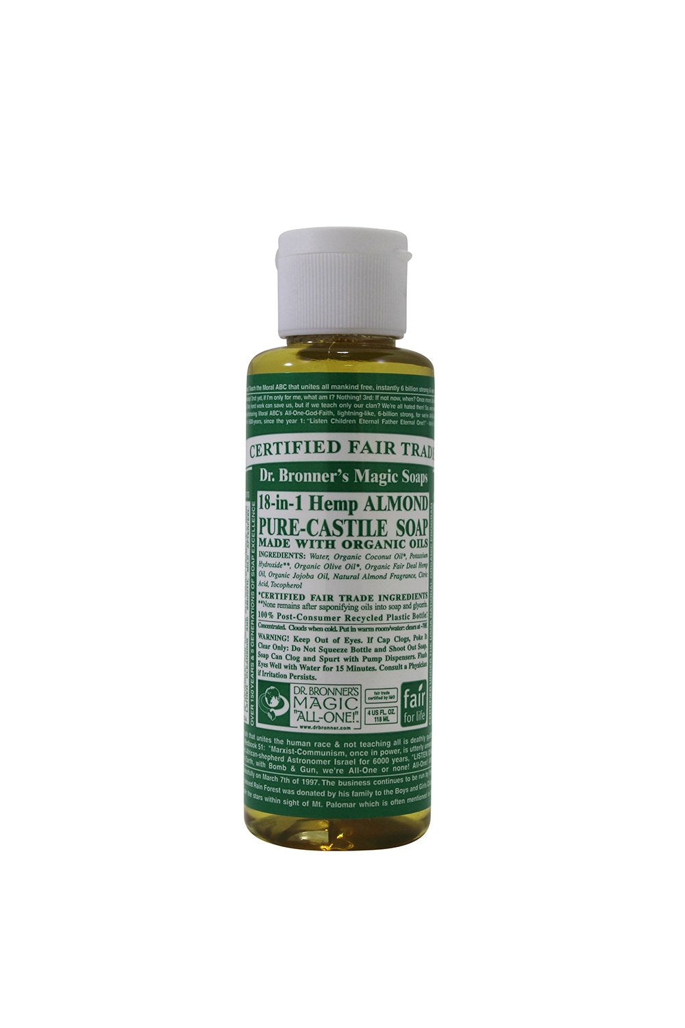 Dr. Bronner's - Pure-Castile Liquid Soap (Almond, 32 ounce) - Made with Organic Oils, 18-in-1 Uses: Face, Body, Hair, Laundry, Pets and Dishes, Concentrated, Vegan, Non-GMO