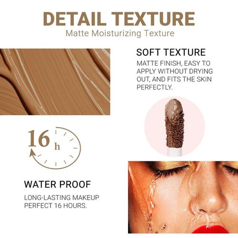 24-Hour Full Coverage Concealer Wand Concealer – Professional Makeup, Matte Finish,Waterproof, Liquid Contour Face Highlighter Makeup Smudge-Proof Formula for Flawless Wear 06# Light Skin