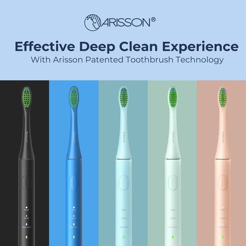 ARISSON Sonic Electric Toothbrush for Adults and Kids, 40,000 VPM Power Toothbrush, 1.5H Fast Charge Ultrasonic Electric Toothbrushes with 2 Minutes Smart Timer, Jet Stream