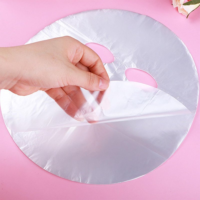 Disposable Face Mask Sheets - 400-Pack Transparent Plastic Facial Wrap for Enhanced Skincare | At-Home Spa Essential
