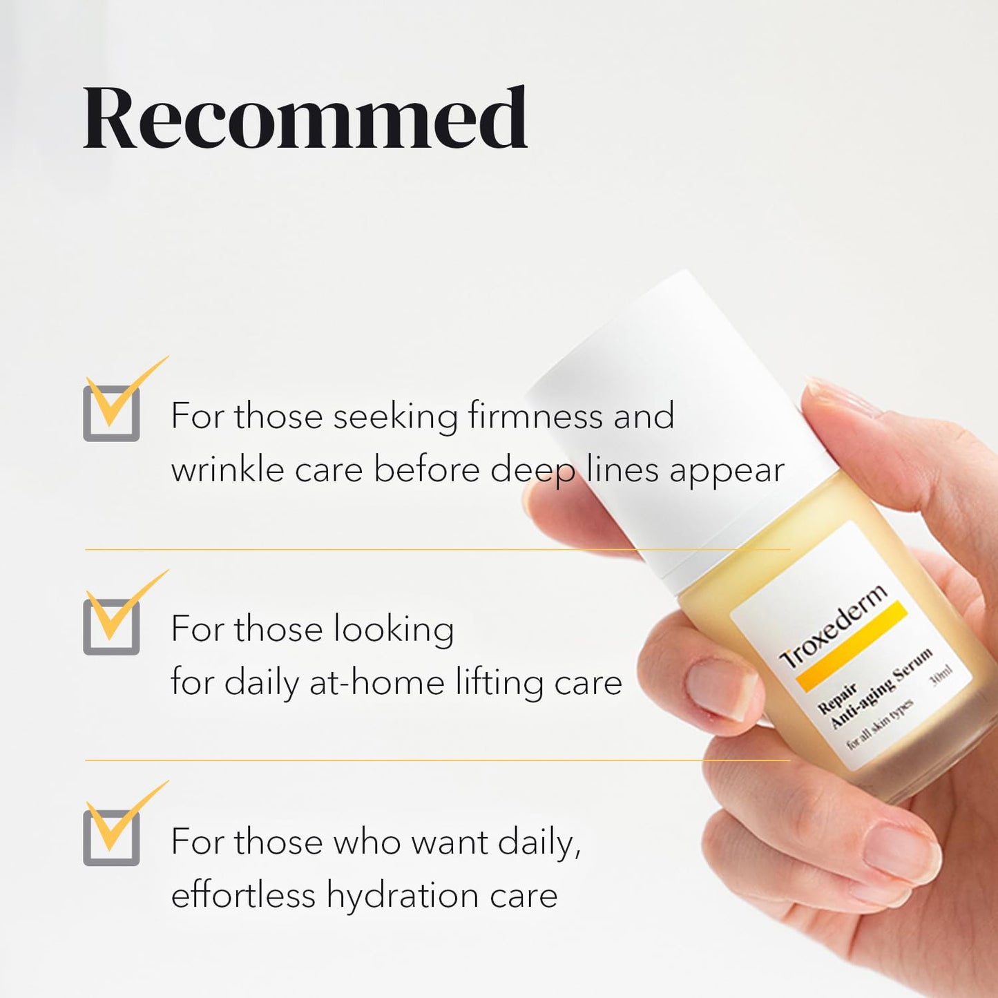Troxederm Repair Serum – Korean Facial Serum with Niacinamide, Troxerutin & Centella Asiatica, Lightweight Hydrating Daily Serum for Moisturizing & Barrier Care, All Skin Types, 1.01 Fl.oz