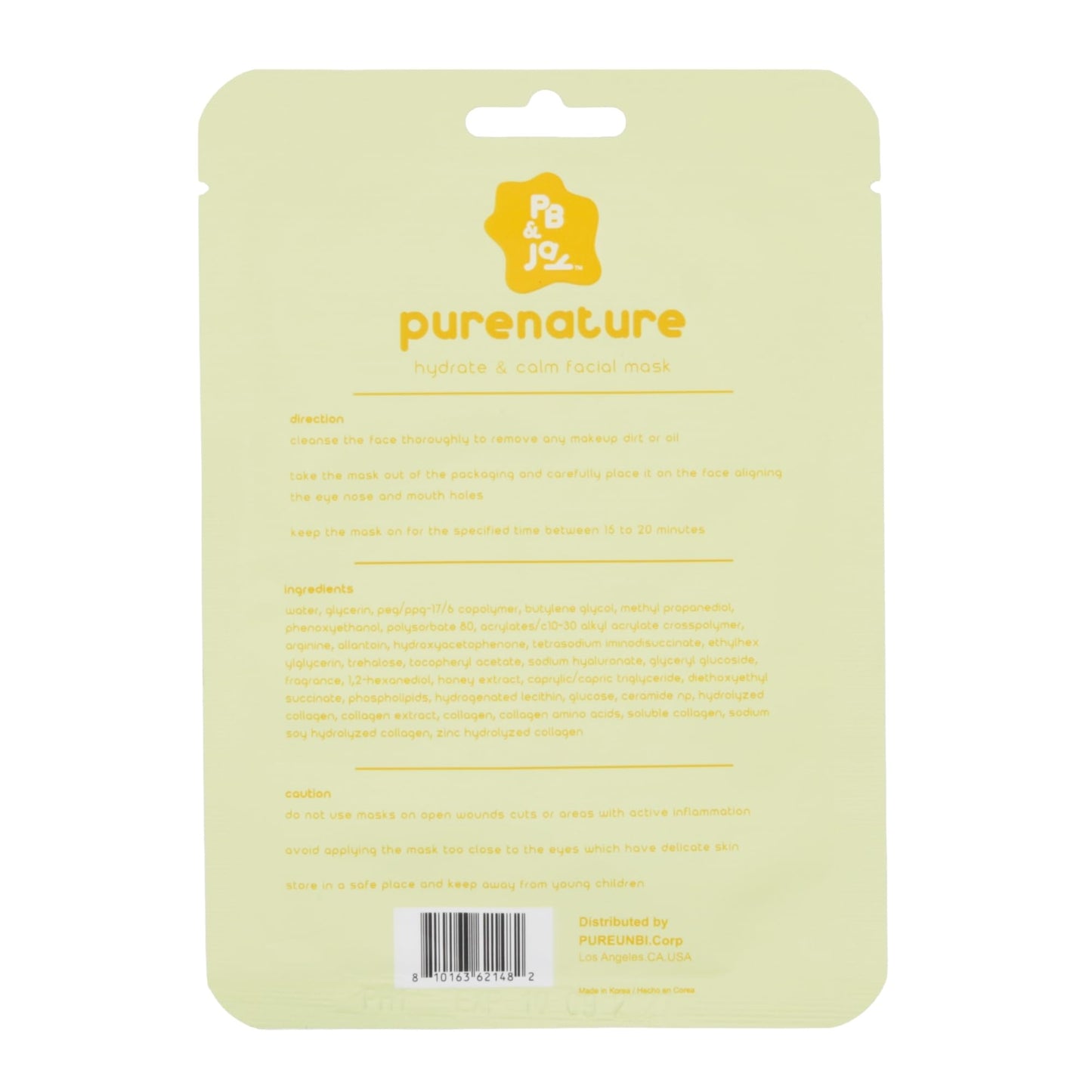 PB & JAY Honey Sheet Mask | Korean Face Mask (1 Count)