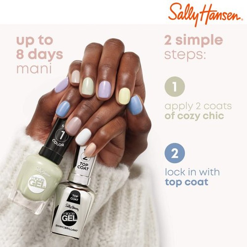 Sally Hansen Miracle Gel™, Cozy Chic Sweet-er Weather, Long Lasting, Gel-Like Formula, No UV Lamp Needed, Pink Nail Polish