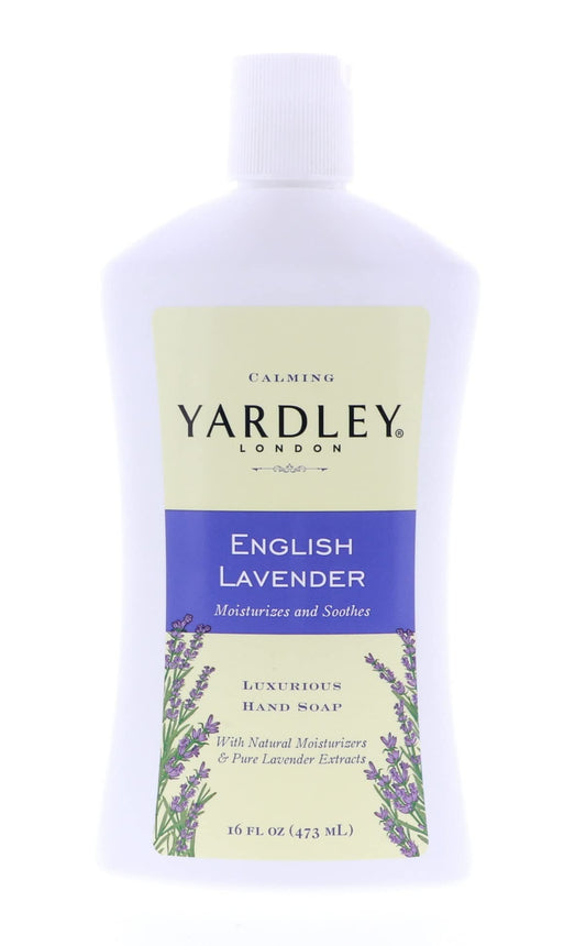 Yardley London English Lavender, Luxurious Hand Soap, Moisturizes & Soothes with Essential Oils, 16 FL OZ (473ml) - 6 Pack