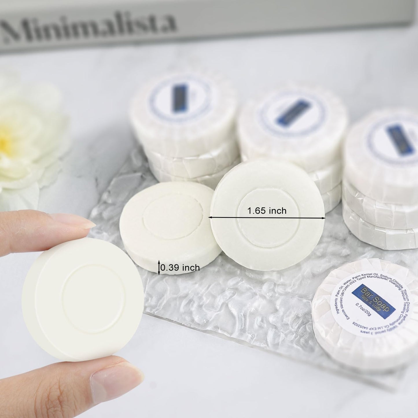 Mini Soap Bars Bulk Individually Wrapped Round Bulk Bar Soap 0.7oz Travel Soap Small Hotel Soaps Toiletries for Hotel Bathroom Camp RV (25)