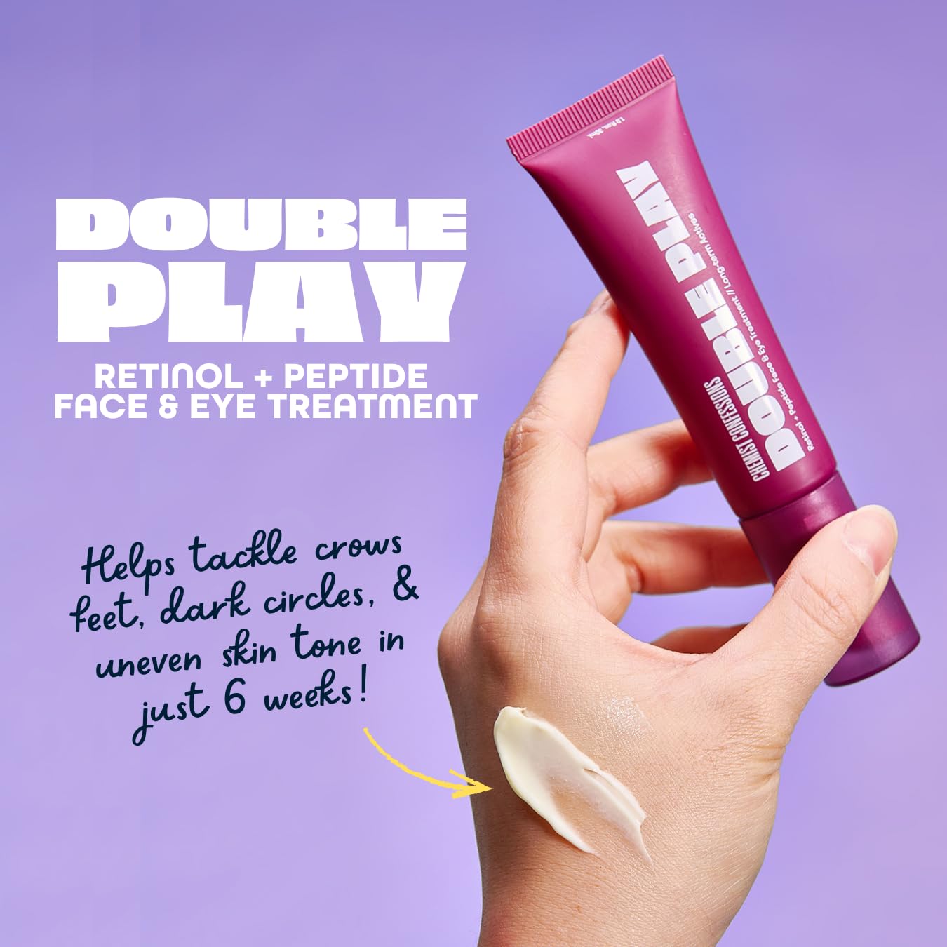 Chemist Confessions Double Play Retinol Face & Eye Cream - Anti-Aging Moisturizer with Peptides for Fine Lines, Wrinkles & Uneven Texture - Gentle Retinol Eye Treatment