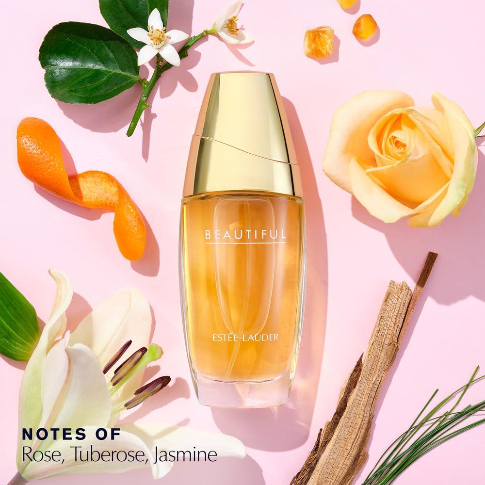 Estée Lauder Beautiful Eau de Parfum Spray with Notes of Rose, Lily, Tuberose & Orange Flower | loral Perfume for Women| Perfumes for Women, 3.4 Fl Oz