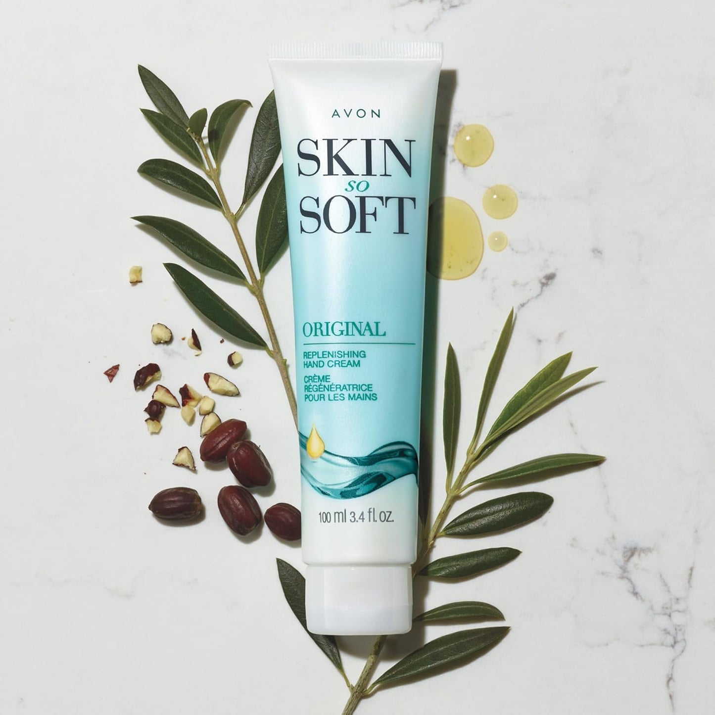 Avon Skin So Soft Original Replenishing Hand Cream – 5 Pack, 3.4 fl. oz. – With Jojoba Oil for 24+ Hour Moisturization, Nourishes & Softens, Fresh Herbal Scent, Dermatologist Tested