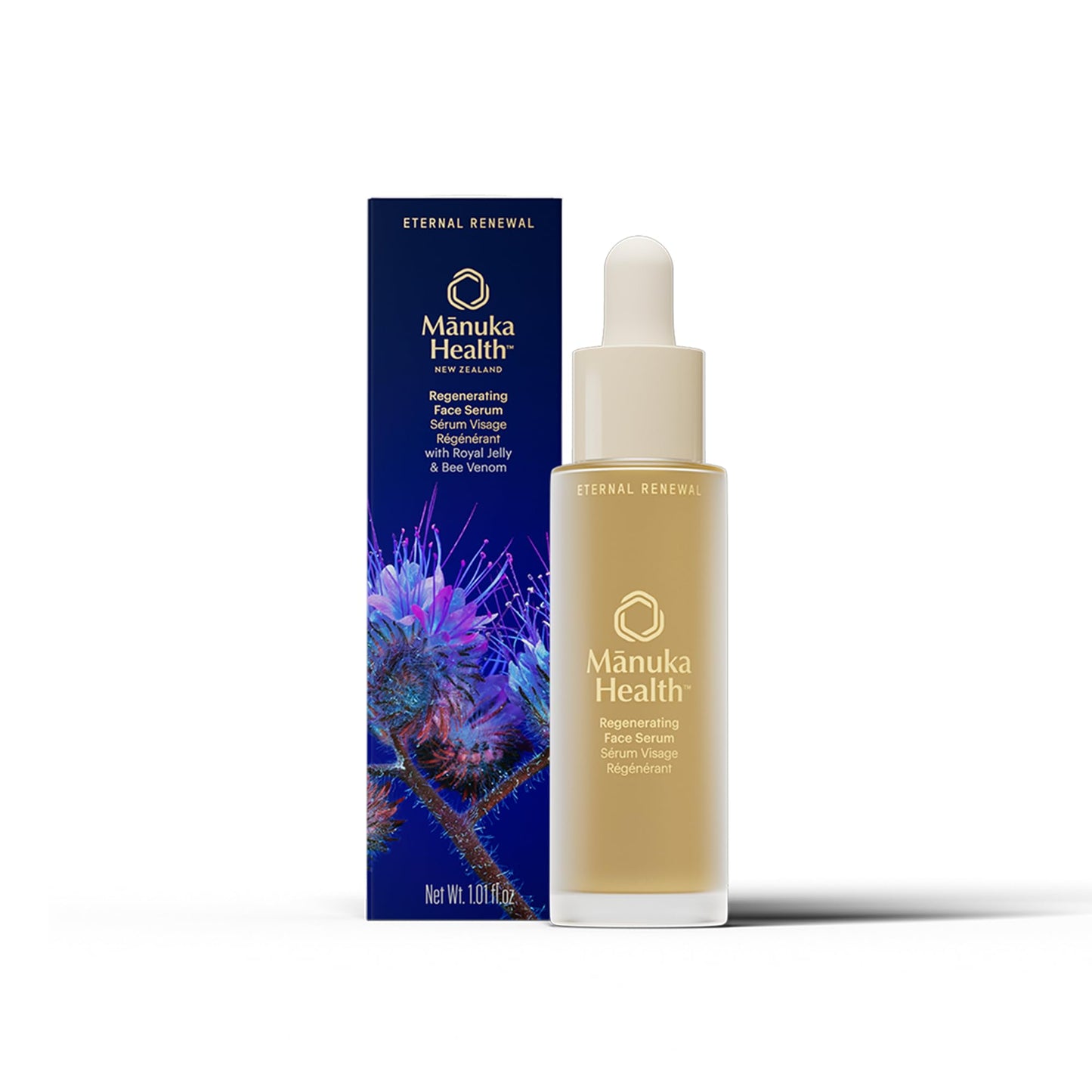 Manuka Health Regenerating Serum for Face with Manuka Honey, Bee Venom & Royal Jelly – 30 ml / 1.01 oz – Clinically Proven Face Serumwith Hyaluronic Acid, Hydrates and Improves Fine Lines & Wrinkles