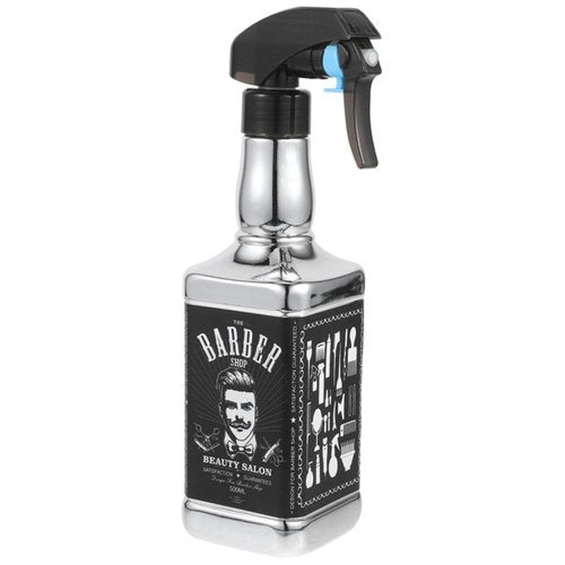 Spray Mist Bottle Hair Spray Bottle Retro Whisky Squirt Bottle Novelty Water Sprayer Hairdressing Barber Mist Salon Hair Tools Home Gardening Plants Water Sprayer 500ml Silver