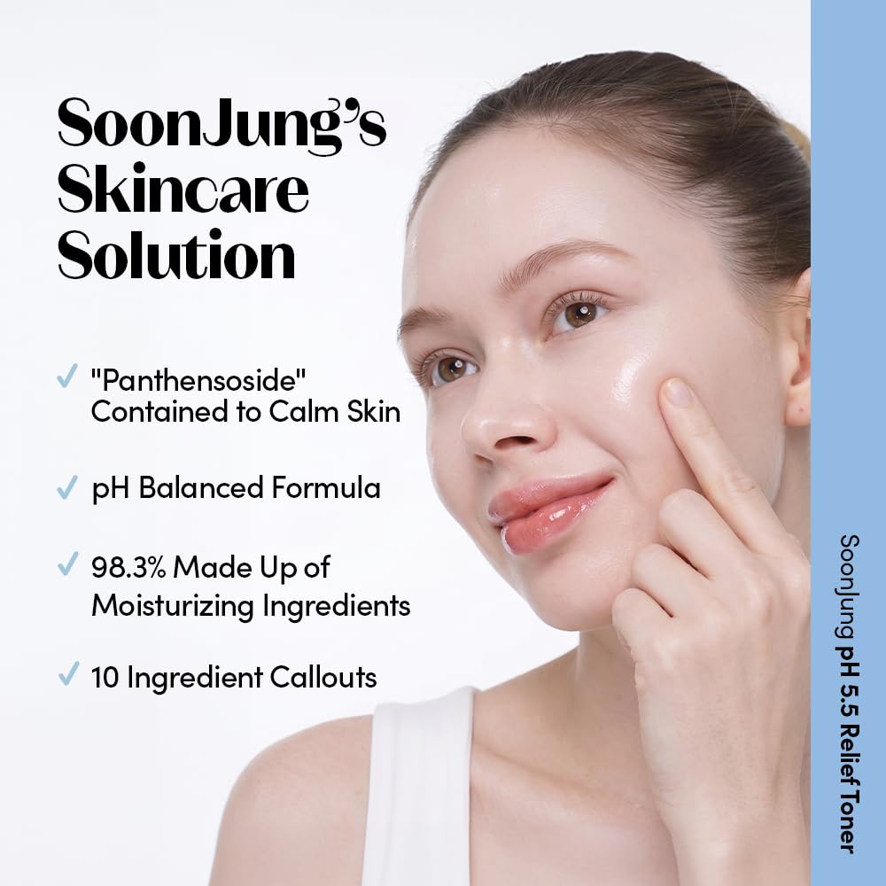 ETUDE SoonJung Skincare Set pH 5.5 Relief Toner (11.83 Fl. oz) & 10‑Free Moist Emulsion (5.07 Fl. oz) with Mini Set, Face Moisturizer for Sensitive Skin, Soothing Korean Skincare Gift (4‑Piece)