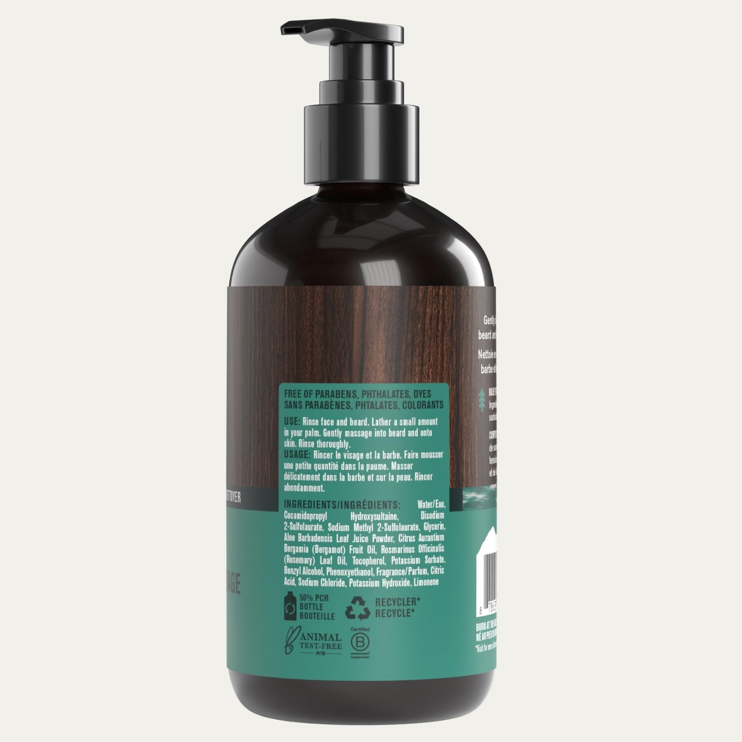 Every Man Jack Beard + Face Wash - Sea Salt Scent - Gently cleanse skin and soften beard - Made with Glycerin and Aloe - 6.7 fl. oz (2 Pack)