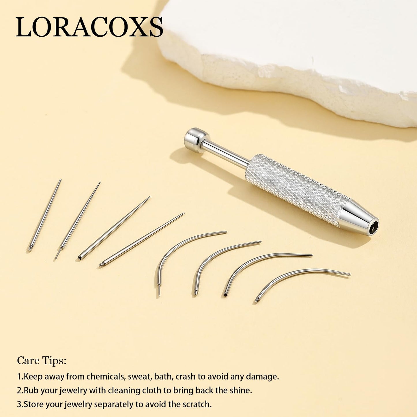 LORACOXS Piercing Taper Insertion Tool Piercing Ball Grabber Tool Kit 14G 16G 18G 20G Body Piercing Changing Tool Internal/External Threaded/Push In Piercing Threader Tool for Ear/Nose/Navel/Lip
