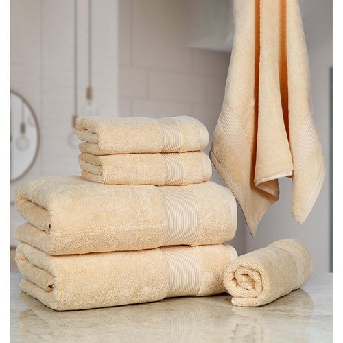 Casa Lino Set of 6 Luxury Linen Bath Towels Extra Large | 100% Soft Cotton 700 GSM Thick Absorbent Quick Dry Hotel Bathroom Towel for Home | 2 Bath Towels (27x54) | 4 Hand Towels (16x28) | Linen