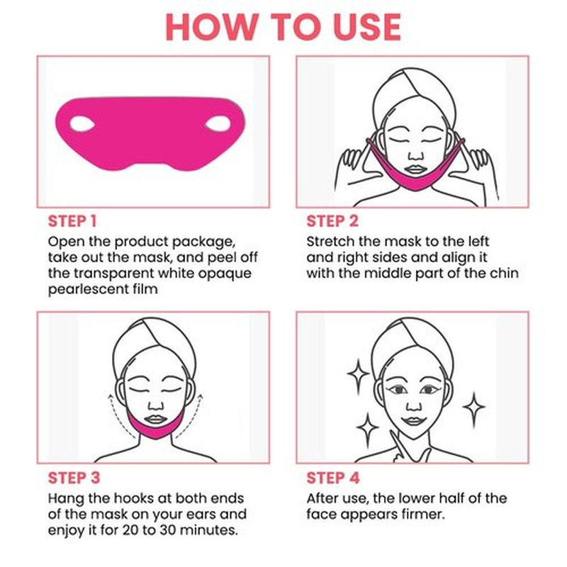 Kaely NEW 6Pcs Red V Line Lifting Mask,V Line Chin Strap,V Shaped Contouring Face Mask with Collagen,Hydrating Anti-aging,Small Size