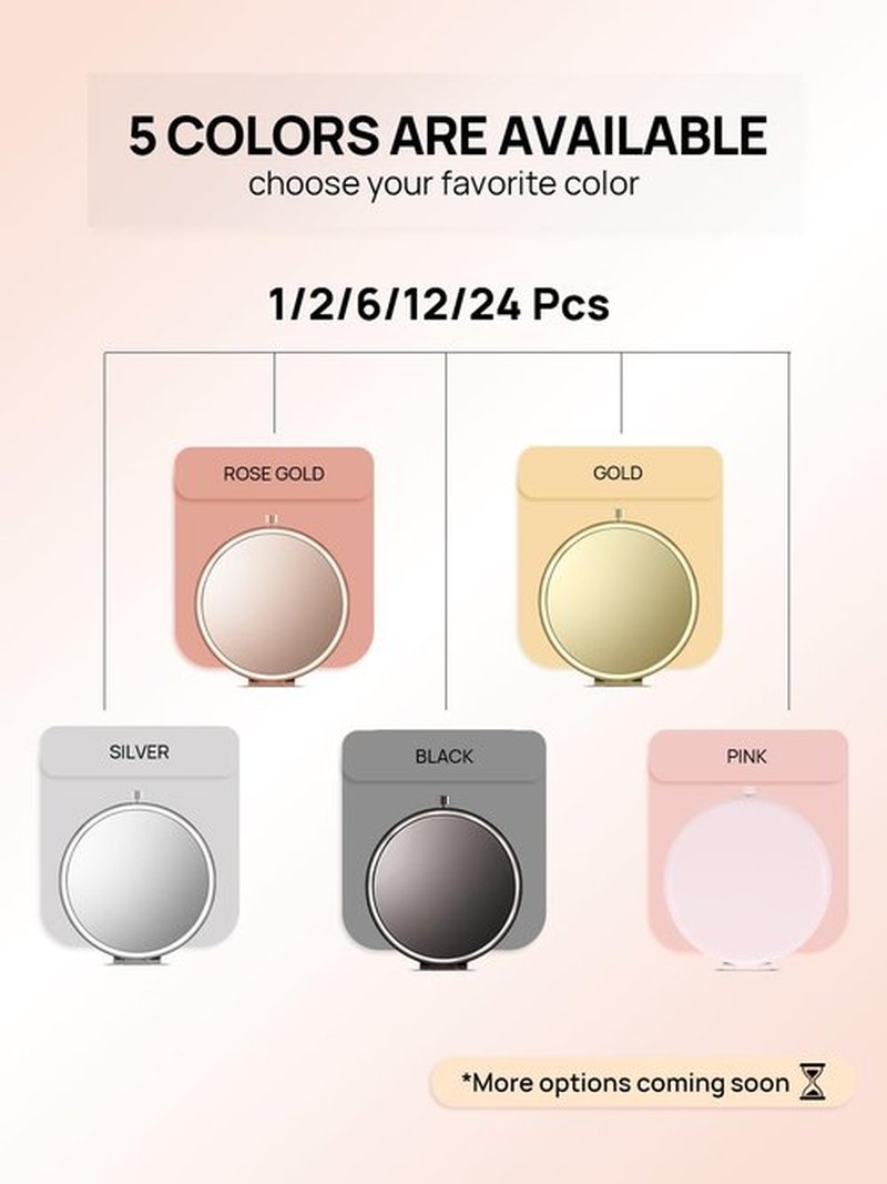 Getinbulk Compact Mirror Bulk, Set of 100 Double-Sided 1X/2X Magnifying Metal Pocket Makeup Mirrors(Round, Pink Marshmallow)
