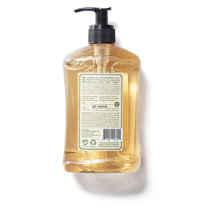A LA MAISON French Liquid Hand Soap, Provence Lemon - Natural Hand Wash Made with Essential Oils - Biodegradable, Plant-Based, Vegan, Cruelty-Free, Alcohol & Paraben Free (16.9 oz, 1 Pack)