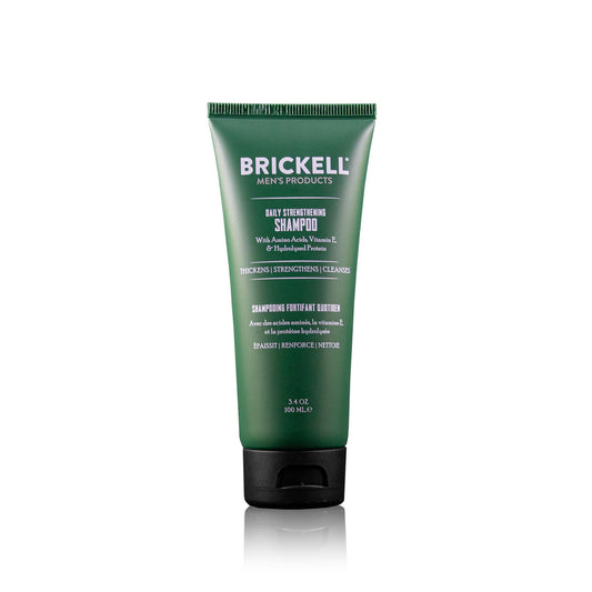 Brickell Men's Products Daily Strengthening Shampoo for Men, Mint & Tea Tree Oil To Soothe Dry and Itchy Scalp, Sulfate Free and Paraben Free, With Pro-Vitamin B5 & Hydrolyzed Protein, 3.4oz, Scented