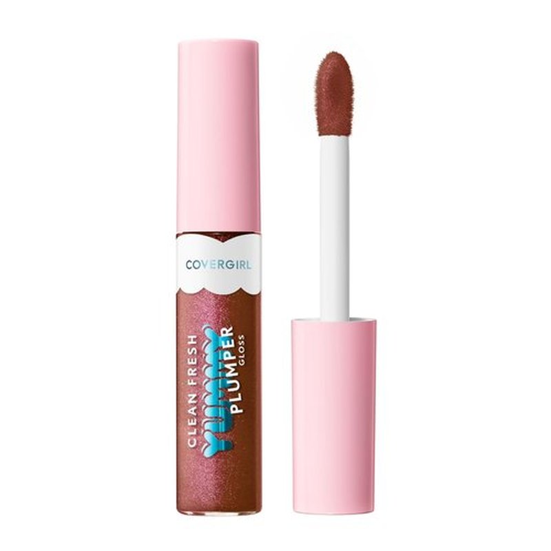 Covergirl Clean Fresh Yummy Gloss, 720 Like You A Choco-Lot, Plumper Gloss, Shiny Gloss, Vegan Formula, Volumizing Lip Plumper, Easy to Apply, Minty Flavor, 0.33oz