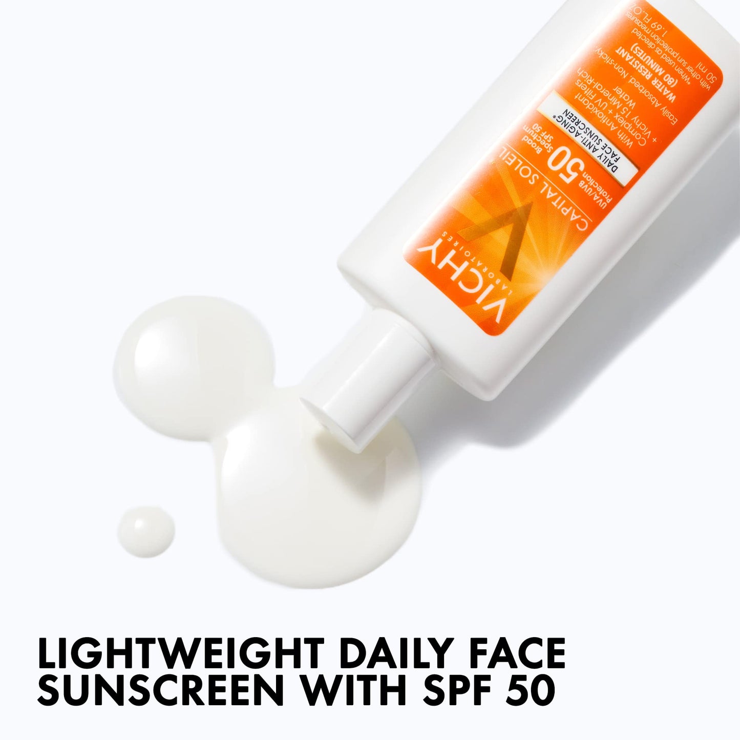 Vichy Capital Soleil Face Sunscreen SPF 50, Anti Aging Travel Size Sunblock for Face with UVA and UBA Sun Protection, Daily Facial Sunscreen for Sensitive Skin, Oxybenzone Free,