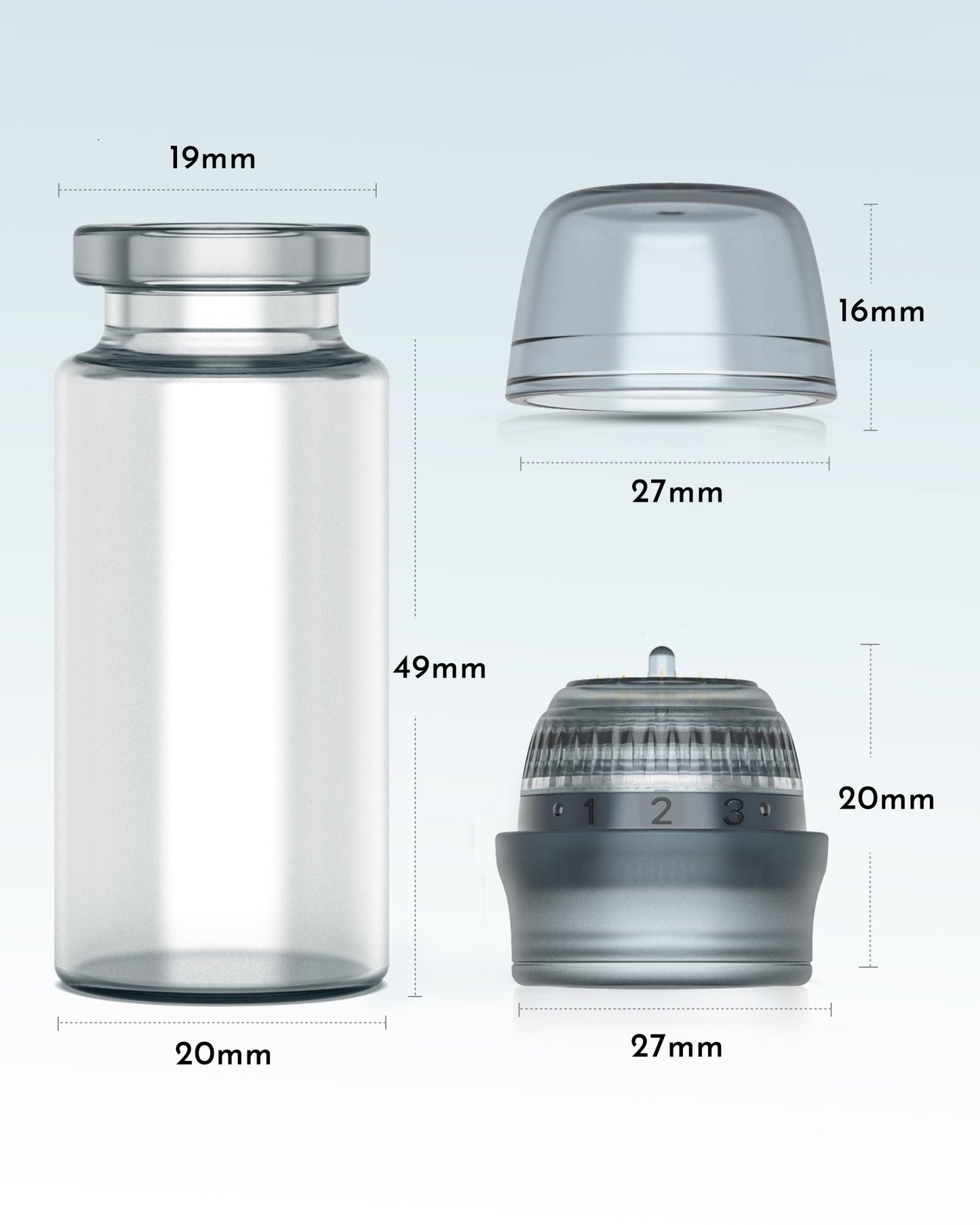 Micro Infusion Needles System Serum Applicator, 0.25mm Titanium Microneedling Derma Stamp with 2 Replacement Heads for Women and Men (Serum is Not Included)